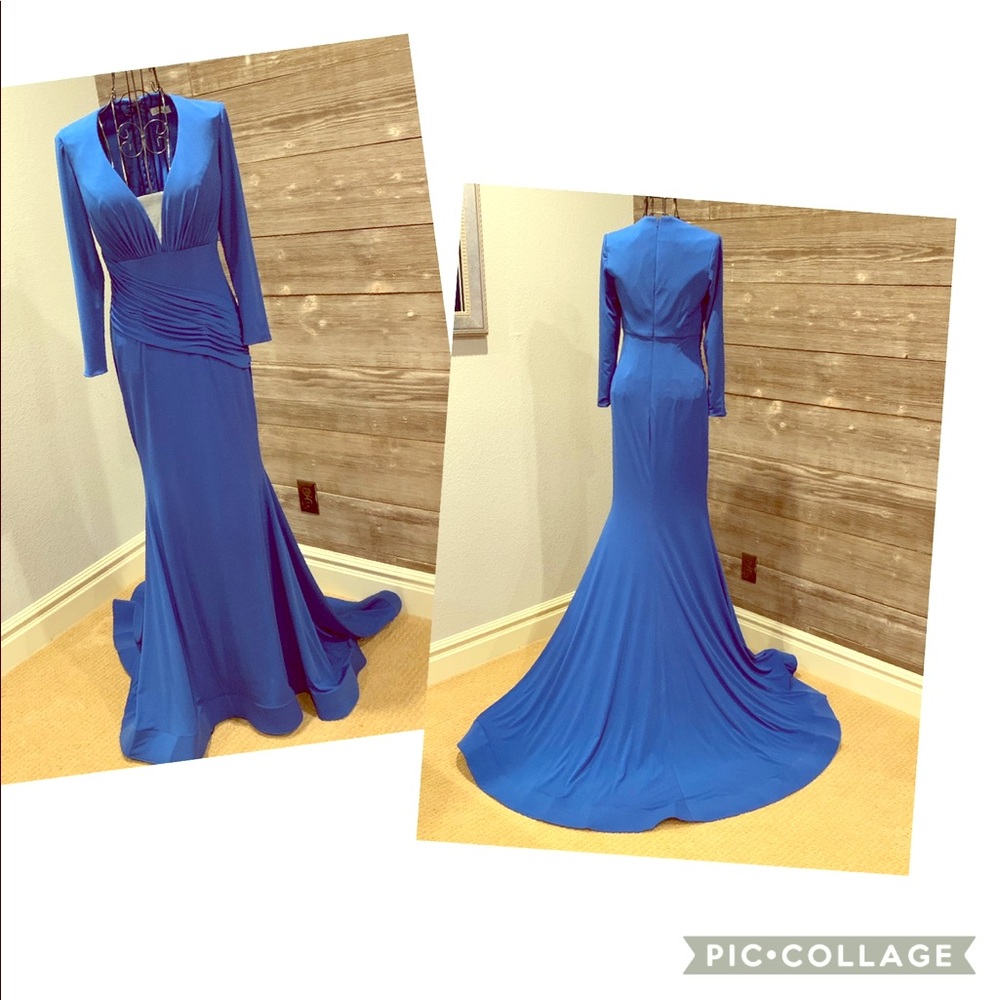 Blue Long Sleeve Dress